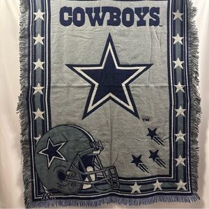 Vintage Northwest Co Dallas Cowboys Throw Blanket Fringed Tapestry 47x61" NFL